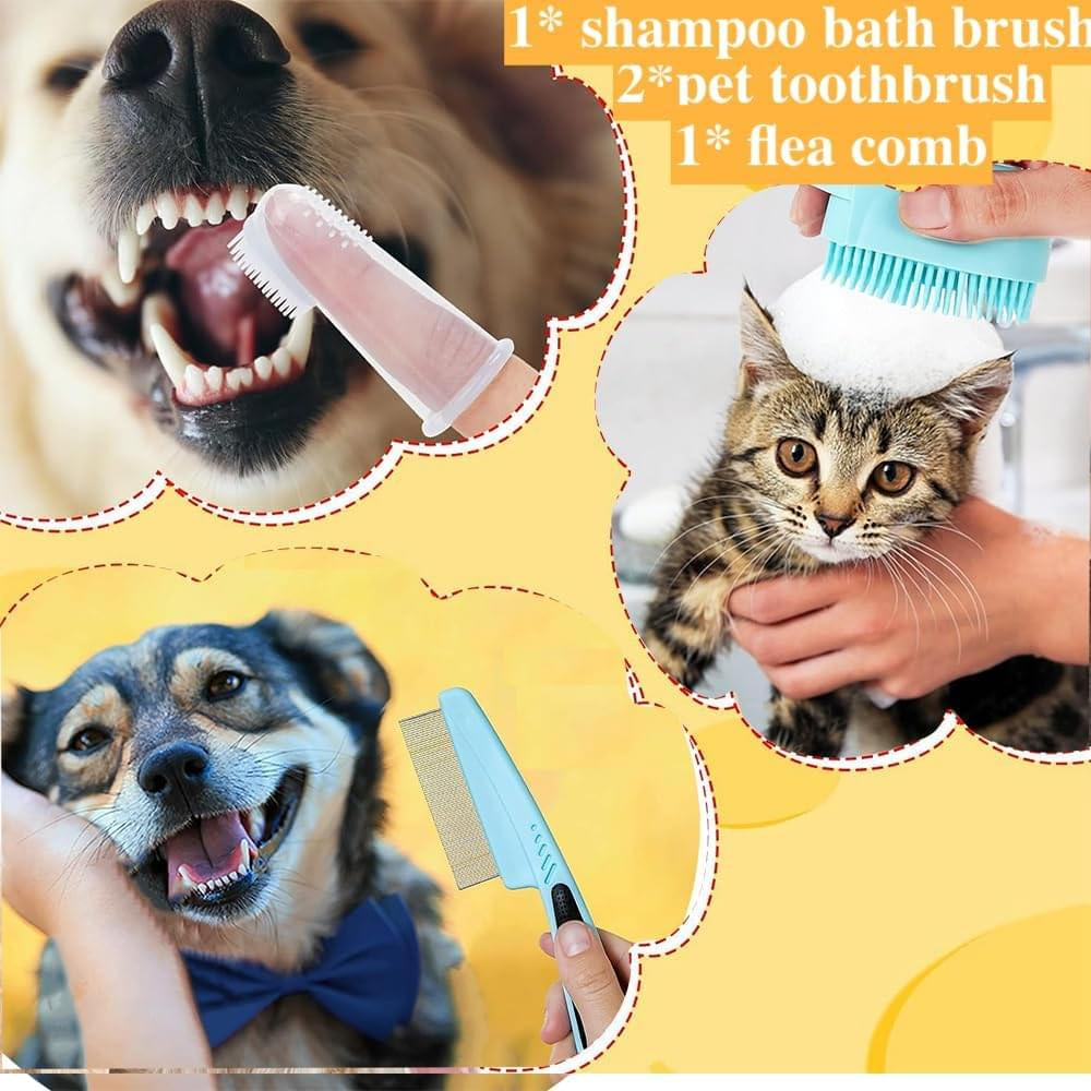 7-Piece Pet Grooming Kit for Dogs & Cats – Deshedding Brush, Nail Clipper, Flea Comb & More