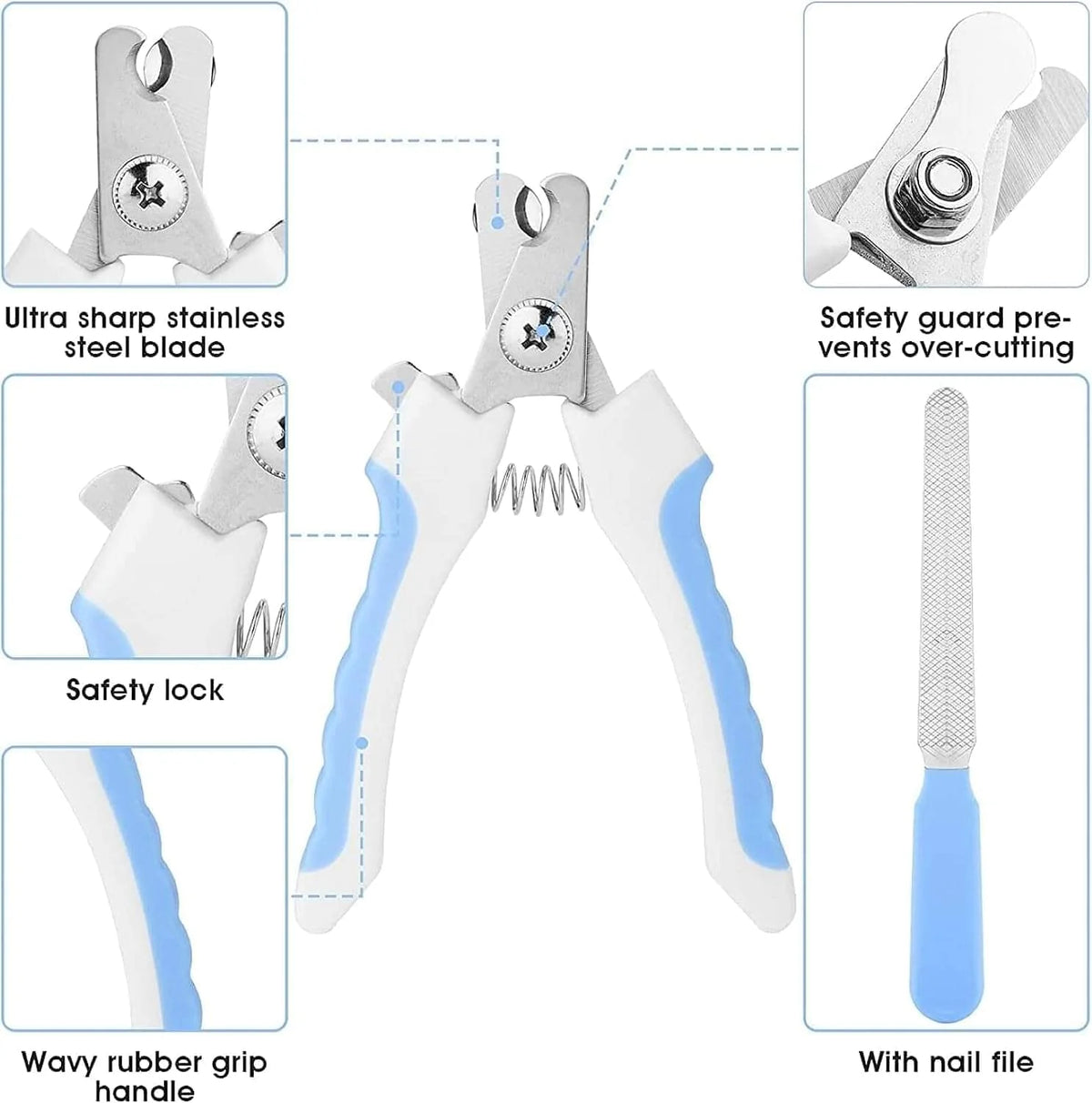 7-Piece Pet Grooming Kit for Dogs & Cats – Deshedding Brush, Nail Clipper, Flea Comb & More