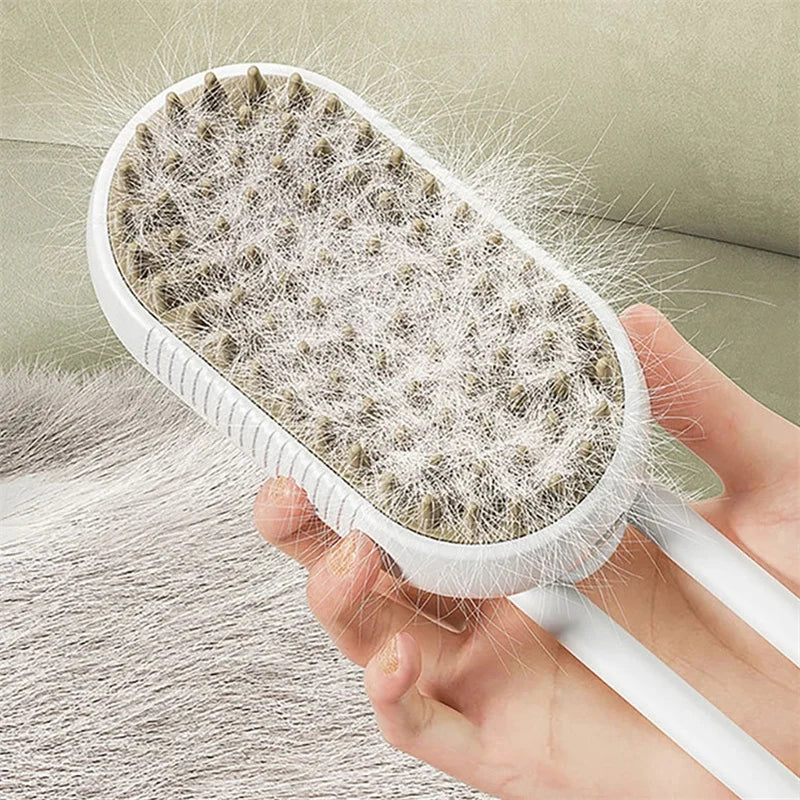 FurMist 3-in-1 Steam Pet Brush – Deshedding, Detangling & Massaging for Cats and Dogs