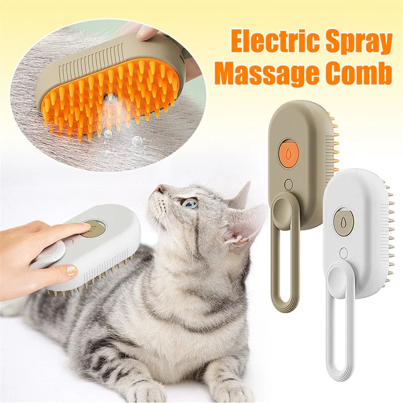 FurMist 3-in-1 Steam Pet Brush – Deshedding, Detangling & Massaging for Cats and Dogs