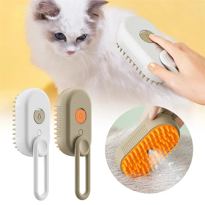 FurMist 3-in-1 Steam Pet Brush – Deshedding, Detangling & Massaging for Cats and Dogs