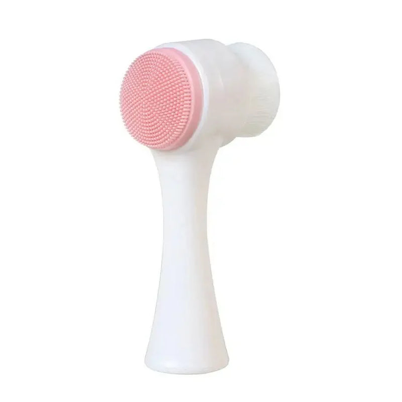 Double Sided Silicone Facial Cleansing Soft Manual Exfoliating Brush